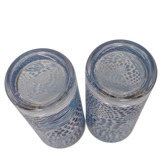 Lilly Pulitzer Drinking Cups LOT OF 2 Blue Plastic Iced Tea Glasses Gold Trim - Picture 5 of 10